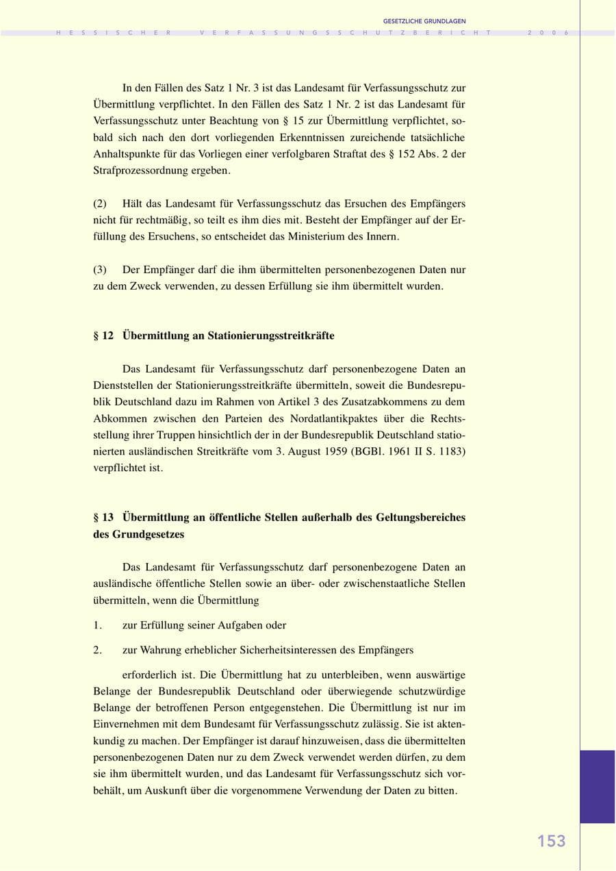 Seite 153 des Verfassungsschutzbericht 2006 Hessen