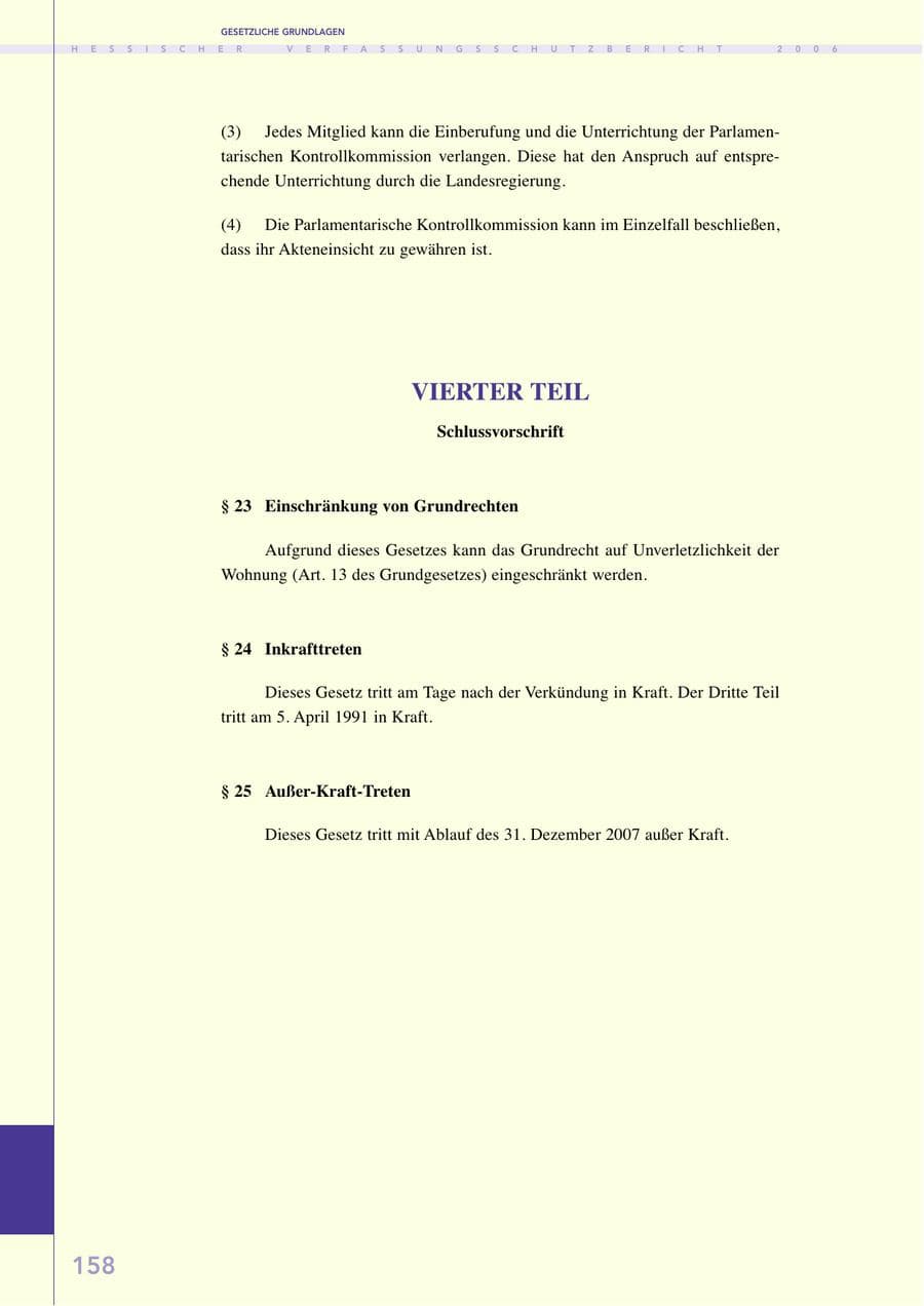 Seite 158 des Verfassungsschutzbericht 2006 Hessen