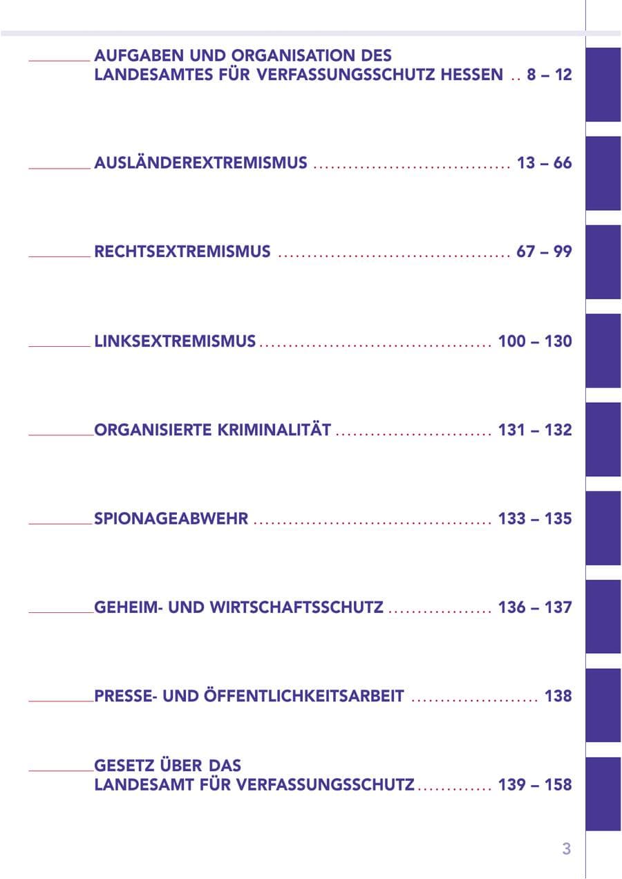 Seite 3 des Verfassungsschutzbericht 2006 Hessen