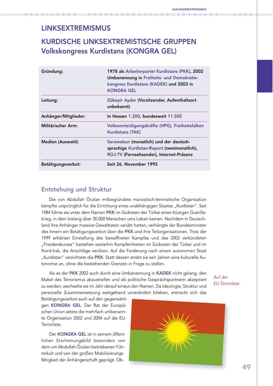 Seite 49 des Verfassungsschutzbericht 2006 Hessen