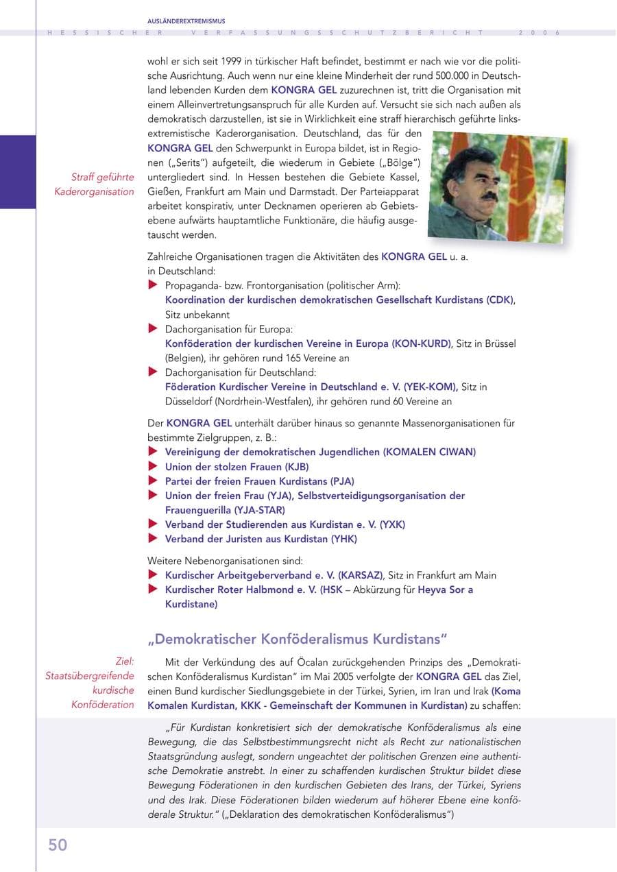 Seite 50 des Verfassungsschutzbericht 2006 Hessen