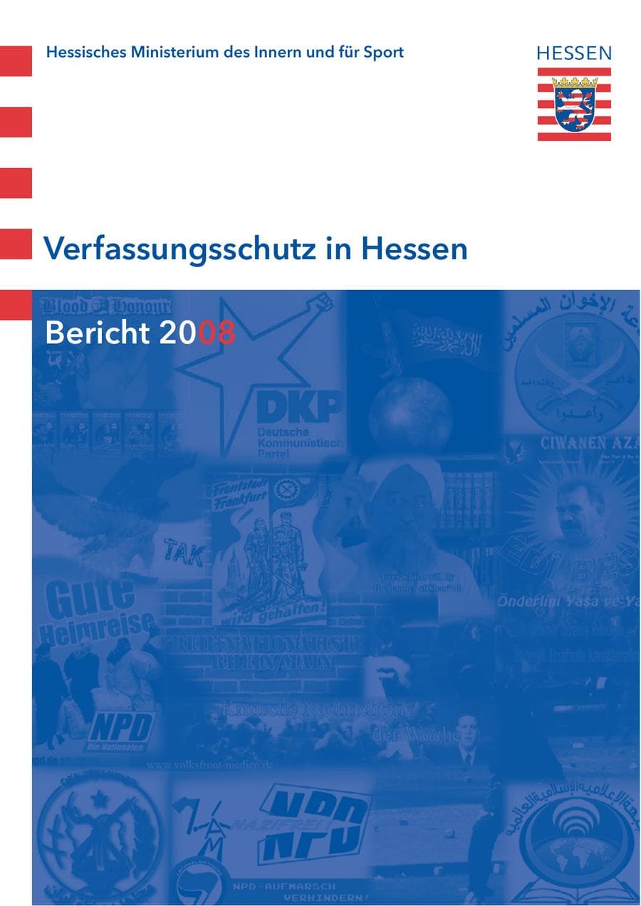Seite 1 des Verfassungsschutzbericht 2008 Hessen