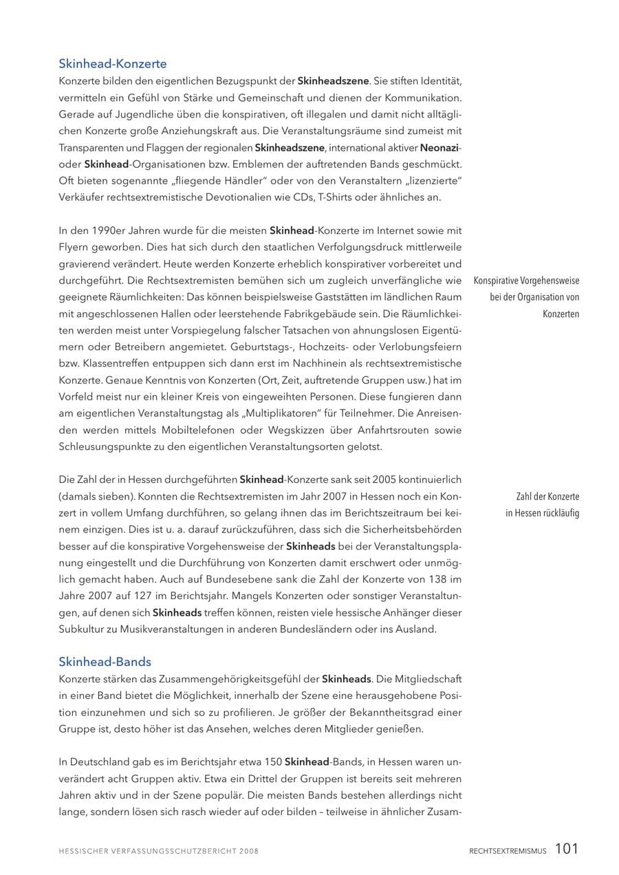 Seite 102 des Verfassungsschutzbericht 2008 Hessen