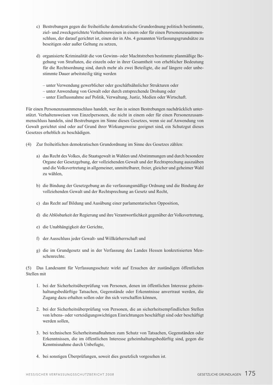 Seite 176 des Verfassungsschutzbericht 2008 Hessen
