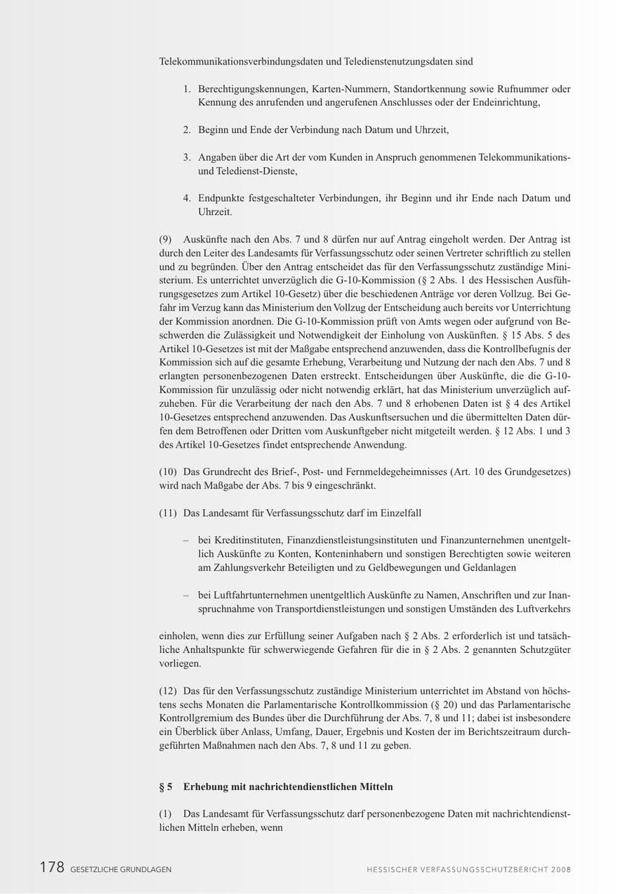 Seite 179 des Verfassungsschutzbericht 2008 Hessen