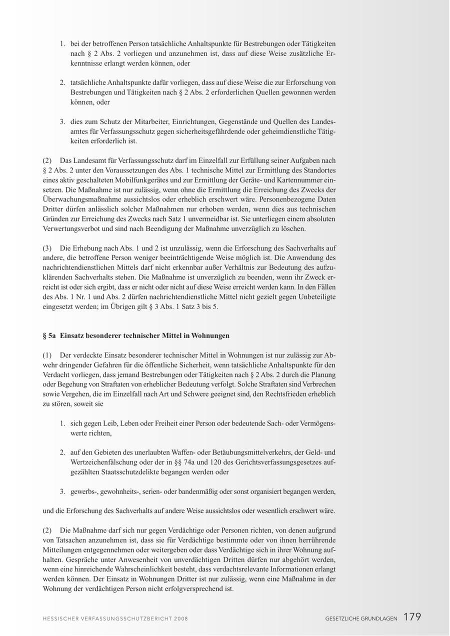 Seite 180 des Verfassungsschutzbericht 2008 Hessen