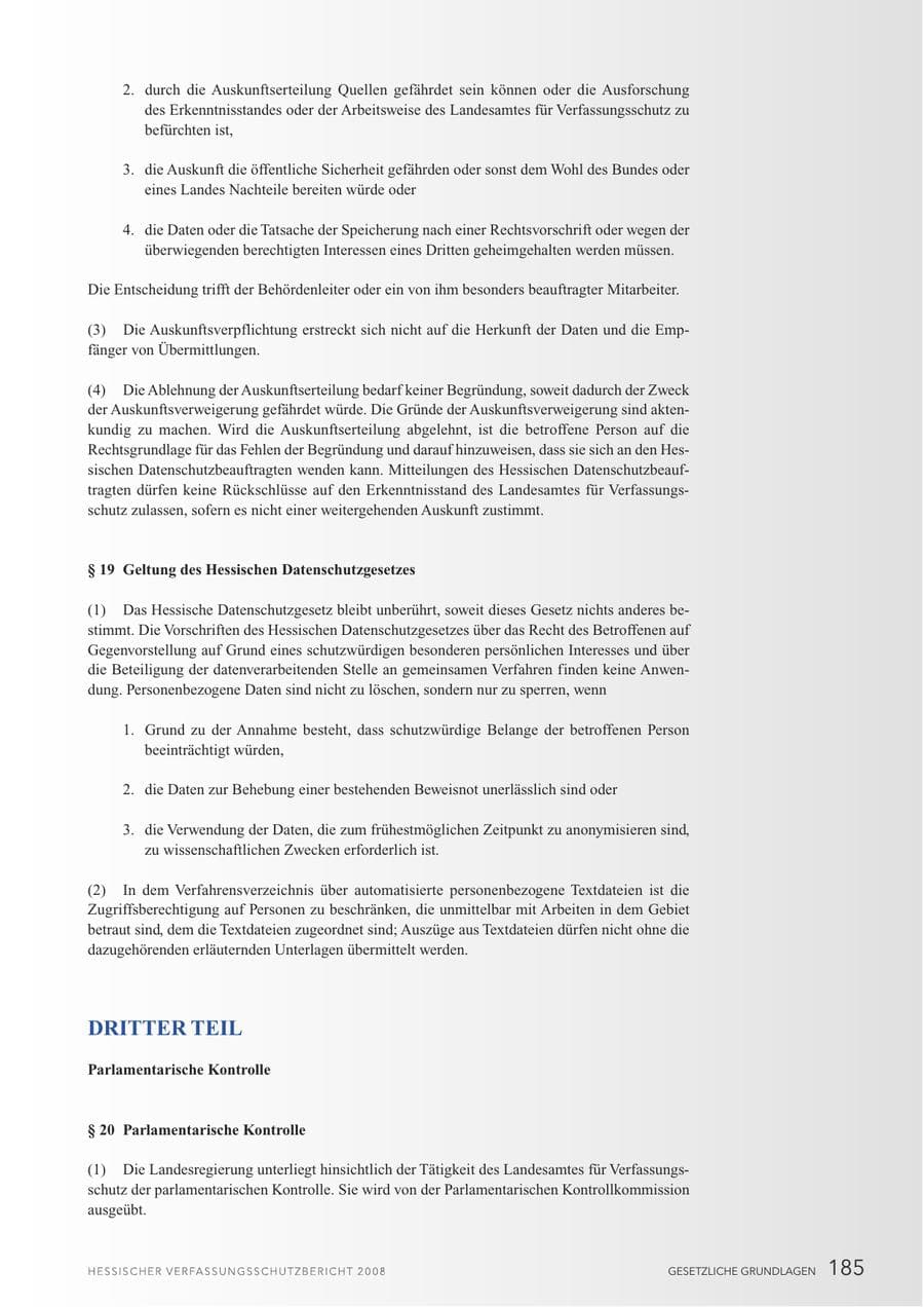 Seite 186 des Verfassungsschutzbericht 2008 Hessen