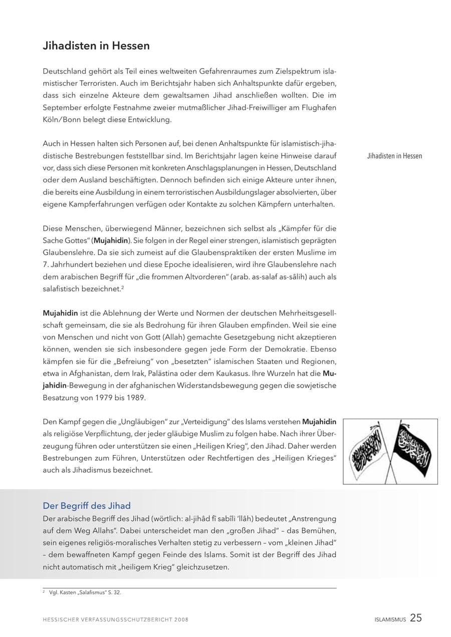 Seite 26 des Verfassungsschutzbericht 2008 Hessen