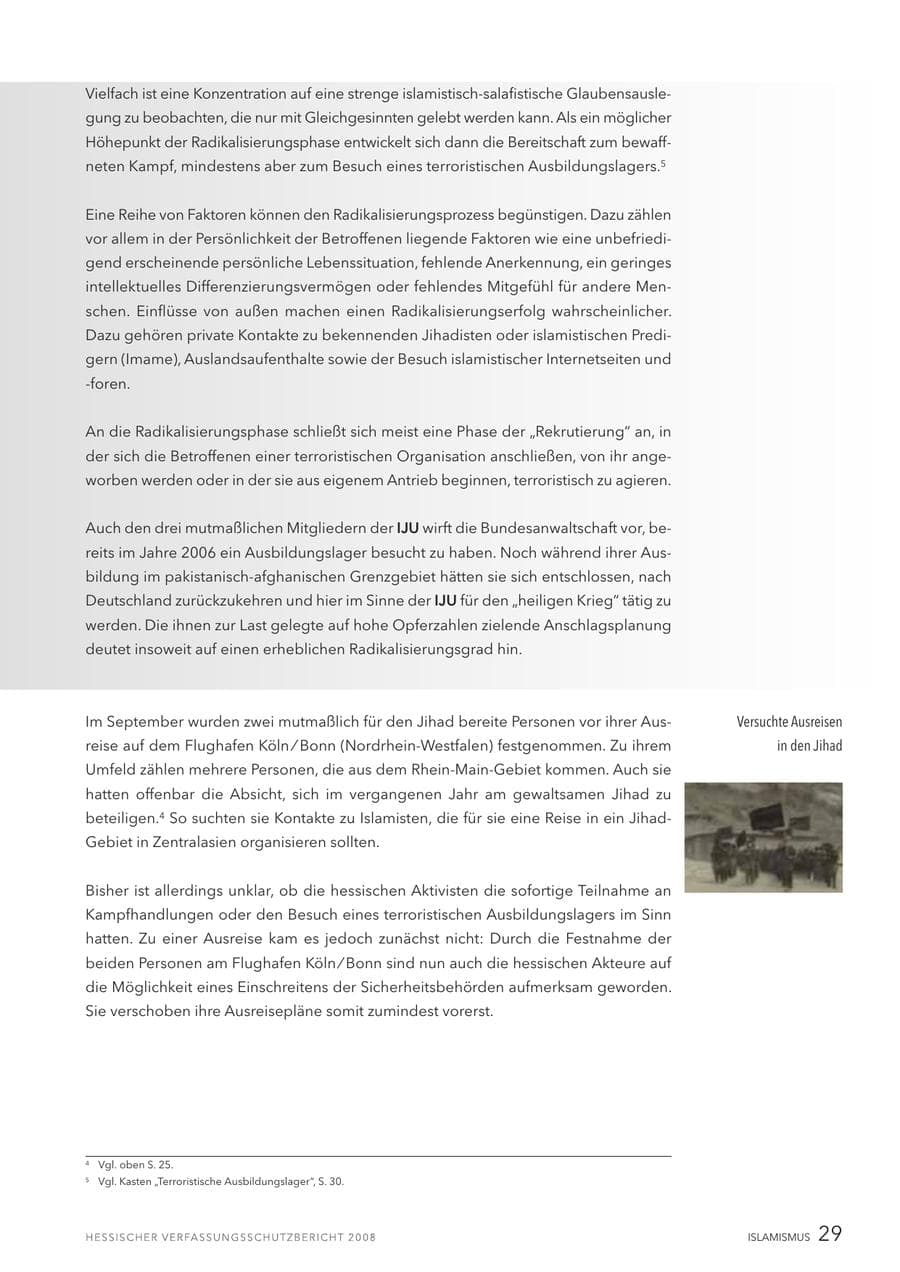 Seite 30 des Verfassungsschutzbericht 2008 Hessen