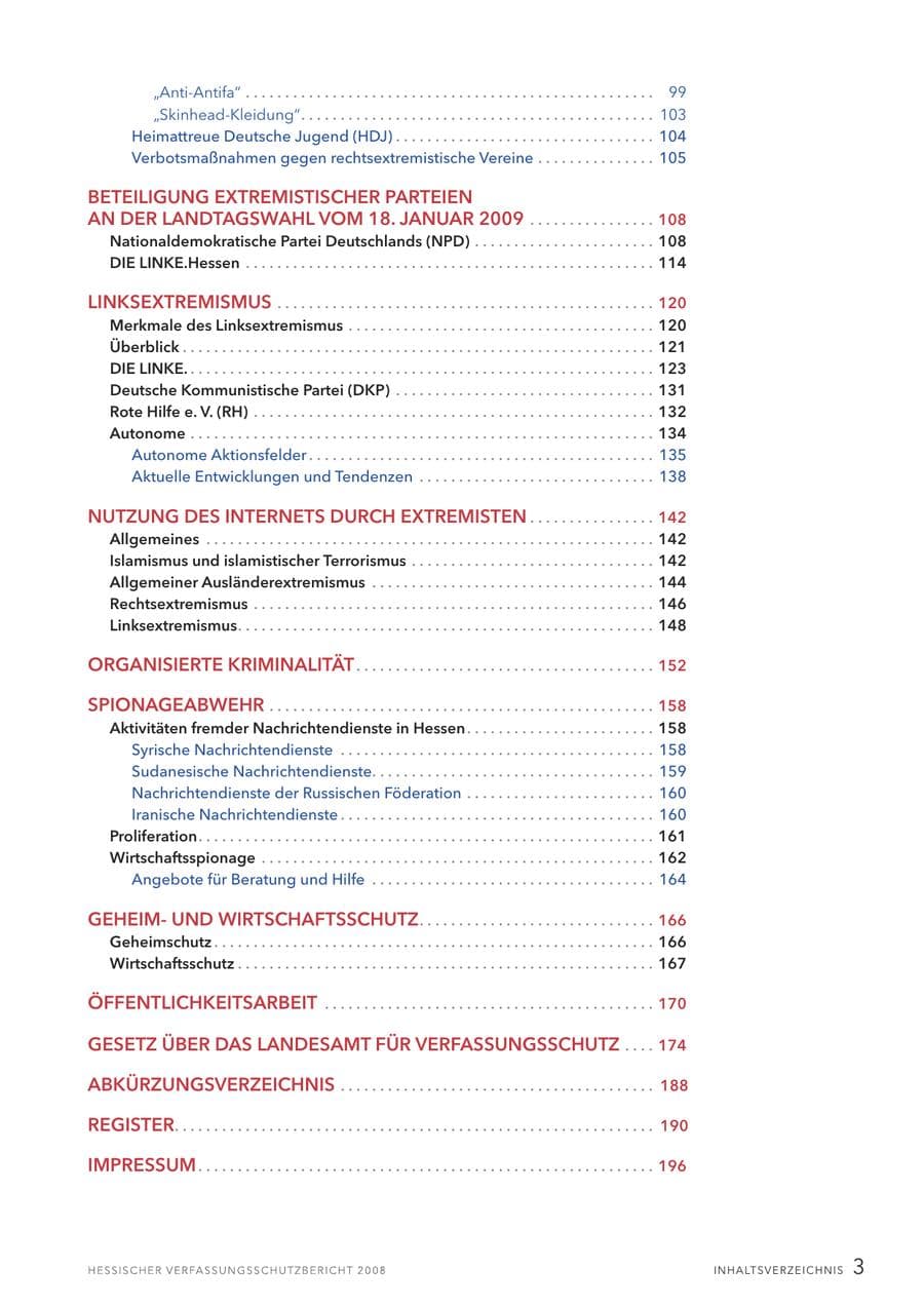 Seite 4 des Verfassungsschutzbericht 2008 Hessen