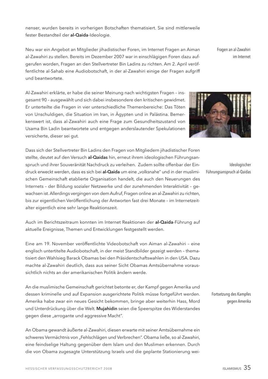 Seite 36 des Verfassungsschutzbericht 2008 Hessen