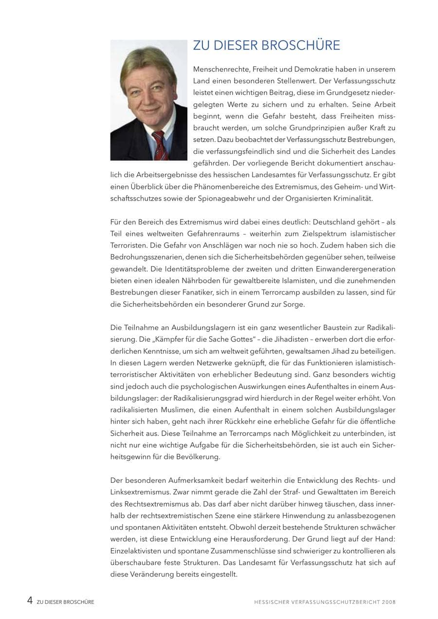 Seite 5 des Verfassungsschutzbericht 2008 Hessen