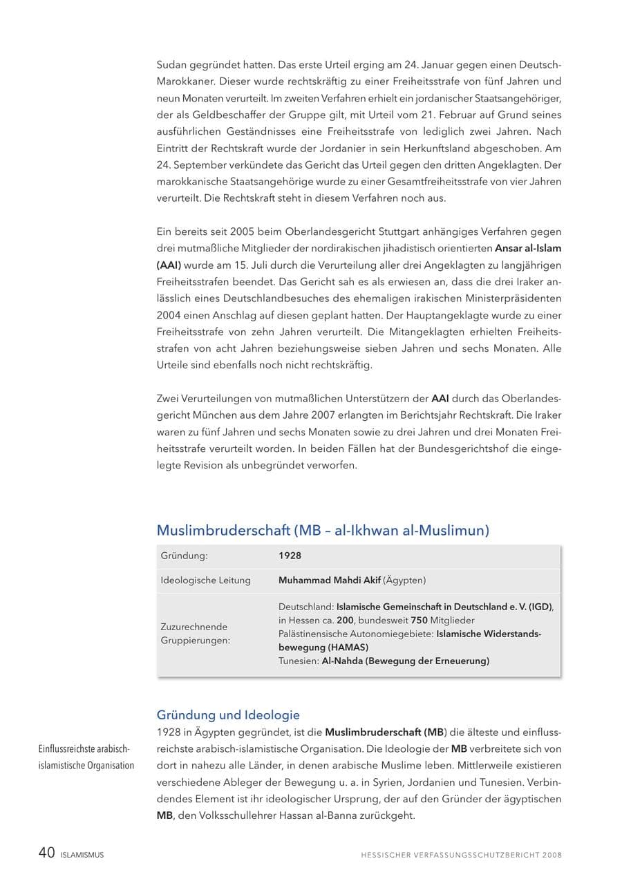 Seite 41 des Verfassungsschutzbericht 2008 Hessen