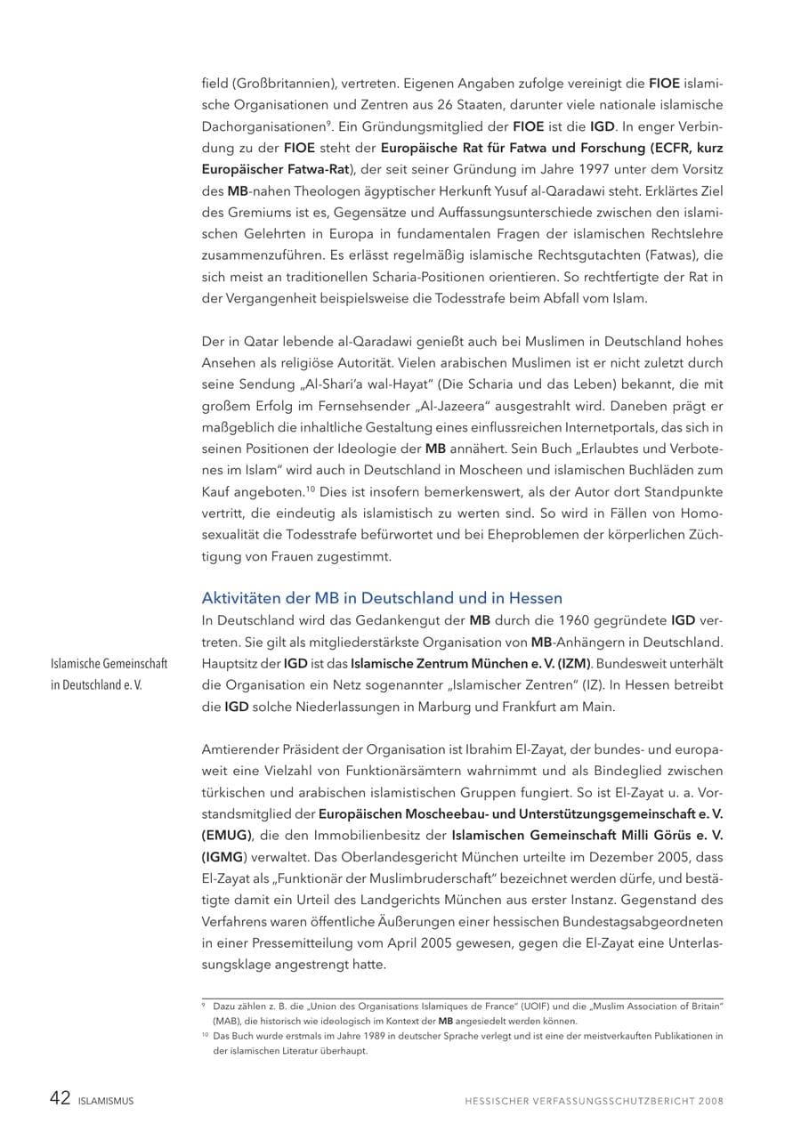 Seite 43 des Verfassungsschutzbericht 2008 Hessen