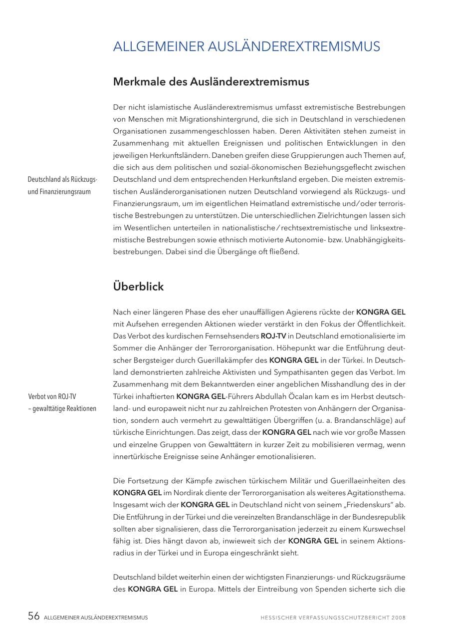 Seite 57 des Verfassungsschutzbericht 2008 Hessen