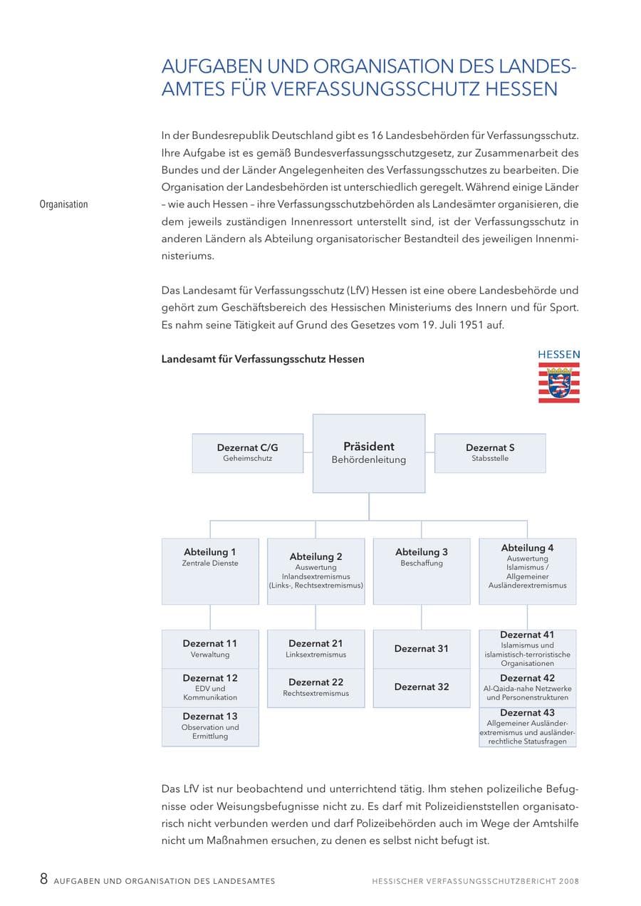 Seite 9 des Verfassungsschutzbericht 2008 Hessen