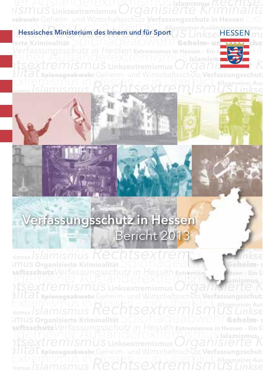 Seite 1 des Verfassungsschutzbericht 2013 Hessen