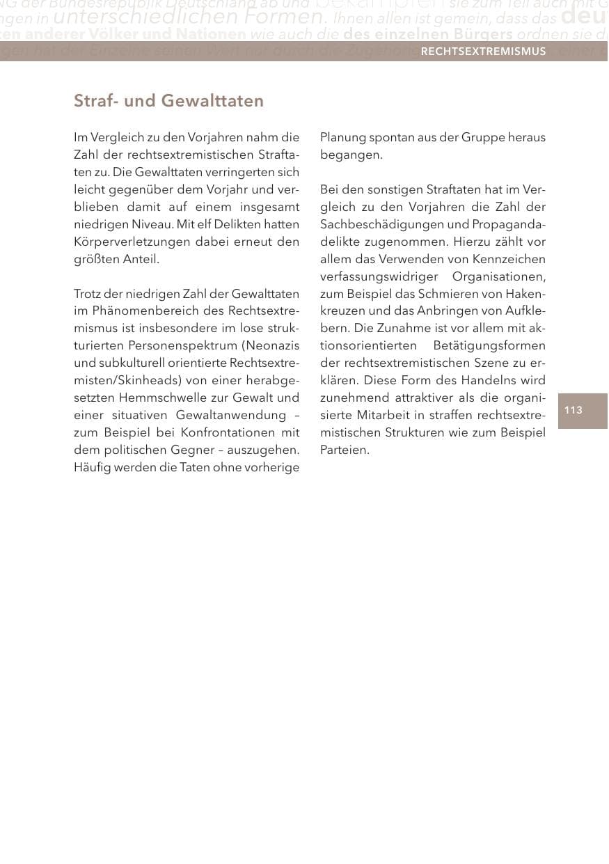 Seite 113 des Verfassungsschutzbericht 2013 Hessen