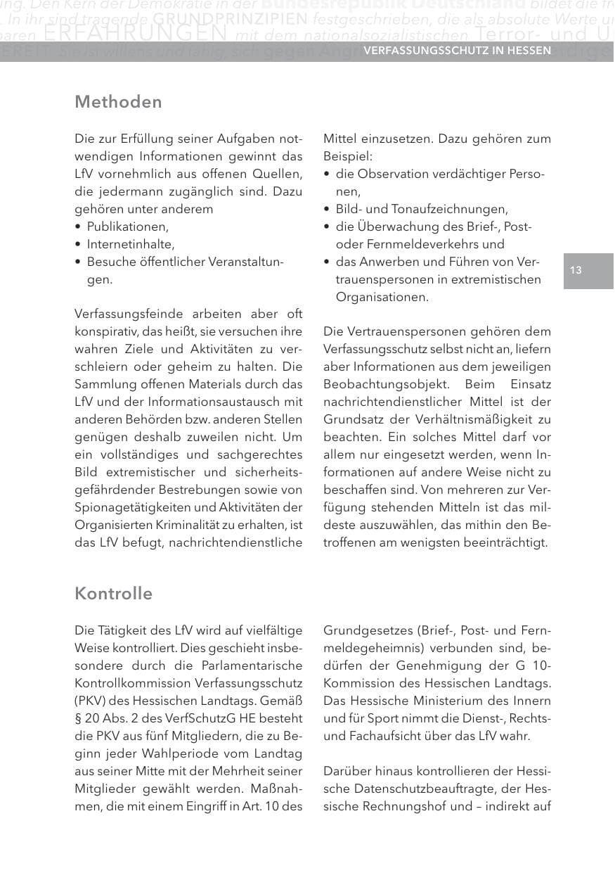 Seite 13 des Verfassungsschutzbericht 2013 Hessen
