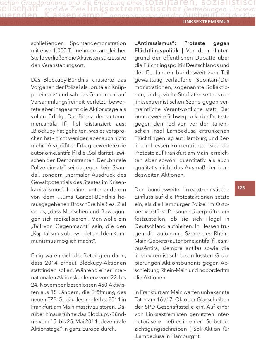 Seite 125 des Verfassungsschutzbericht 2013 Hessen