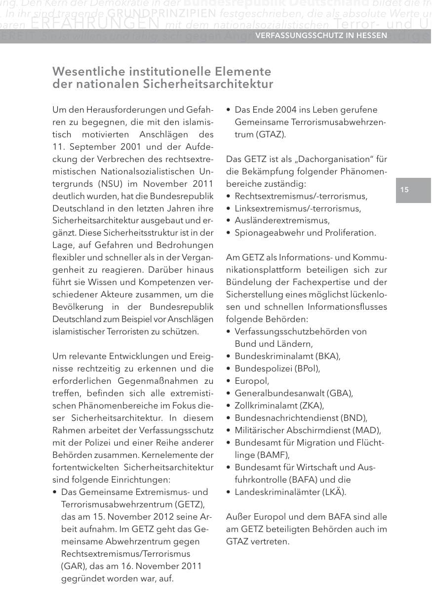 Seite 15 des Verfassungsschutzbericht 2013 Hessen
