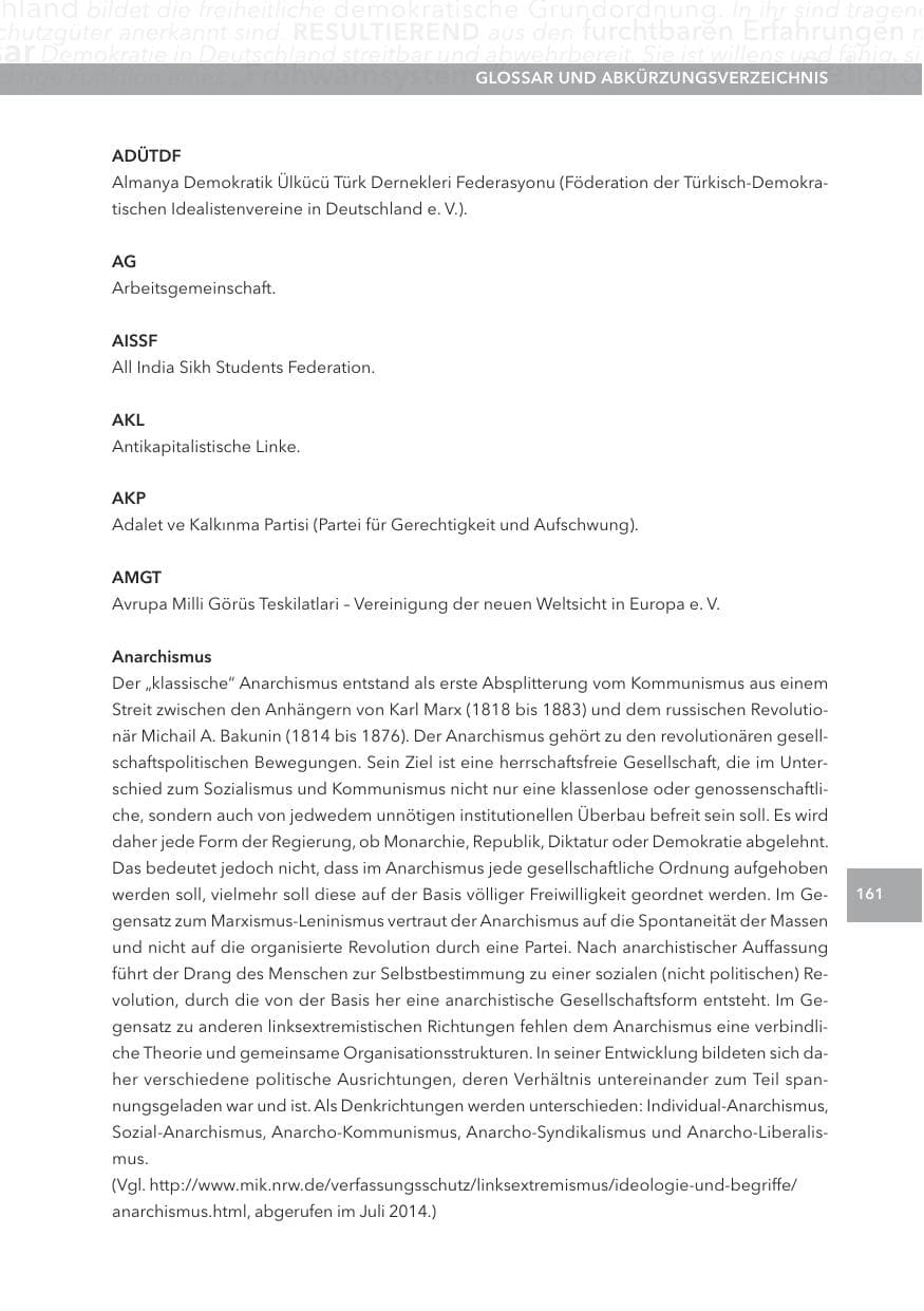 Seite 161 des Verfassungsschutzbericht 2013 Hessen