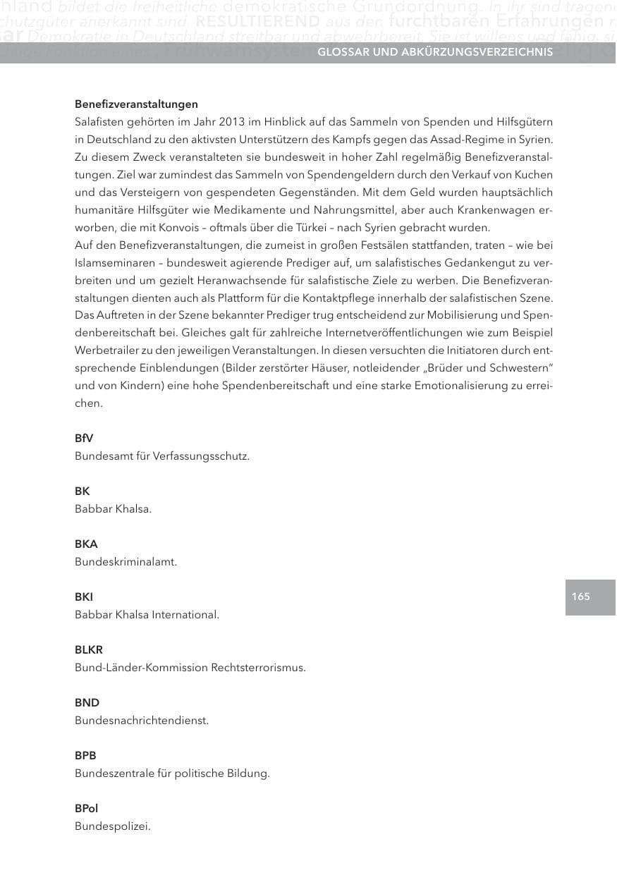 Seite 165 des Verfassungsschutzbericht 2013 Hessen