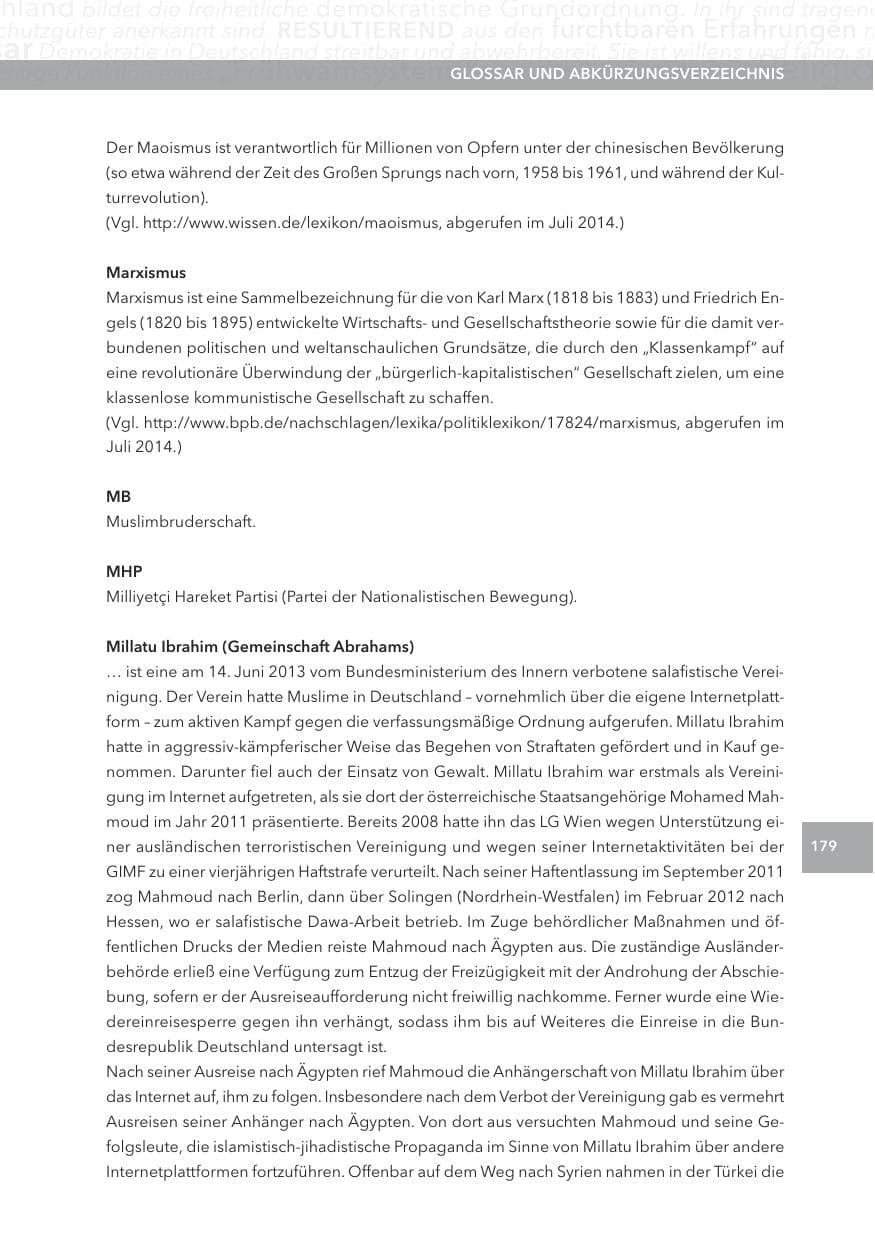 Seite 179 des Verfassungsschutzbericht 2013 Hessen