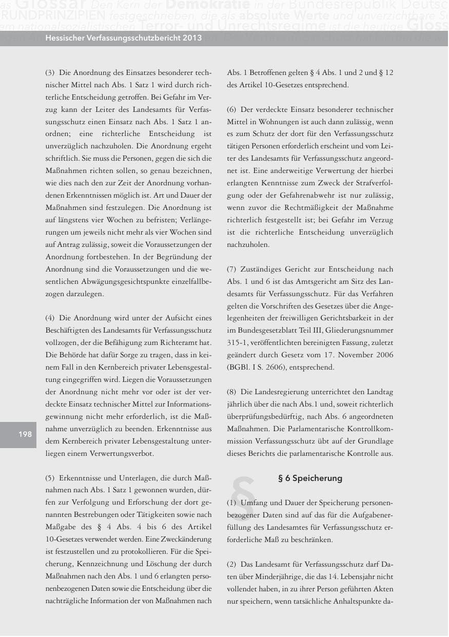 Seite 198 des Verfassungsschutzbericht 2013 Hessen