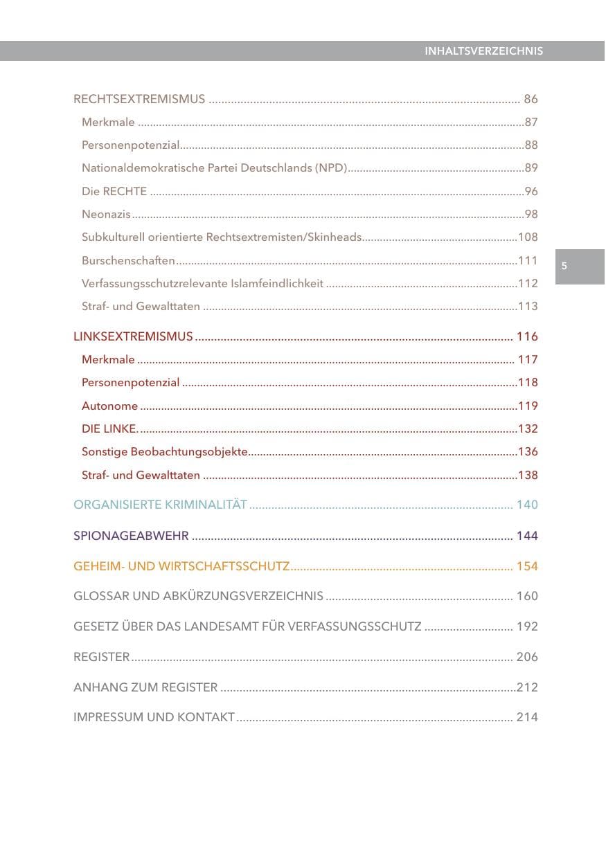 Seite 5 des Verfassungsschutzbericht 2013 Hessen