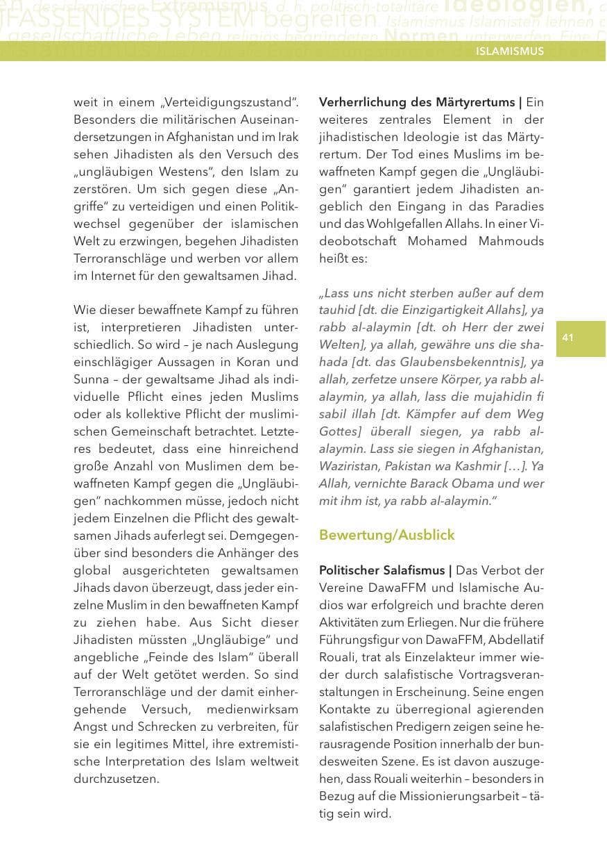 Seite 41 des Verfassungsschutzbericht 2013 Hessen