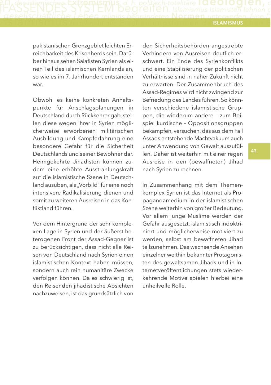 Seite 43 des Verfassungsschutzbericht 2013 Hessen