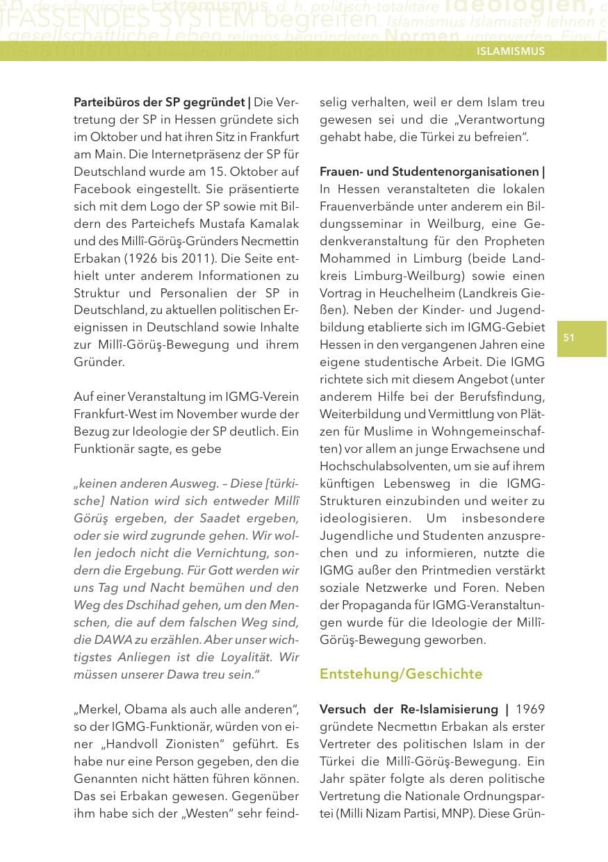 Seite 51 des Verfassungsschutzbericht 2013 Hessen