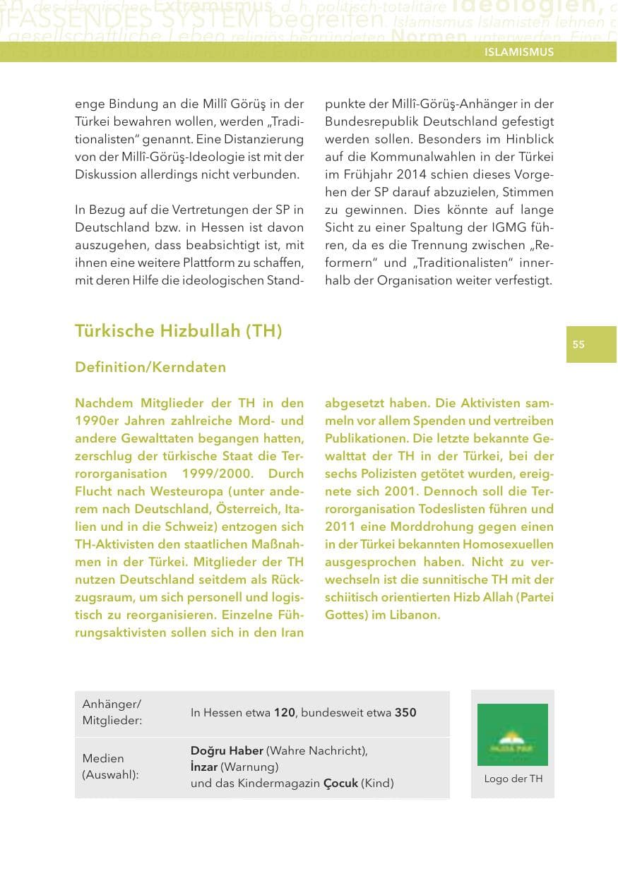 Seite 55 des Verfassungsschutzbericht 2013 Hessen