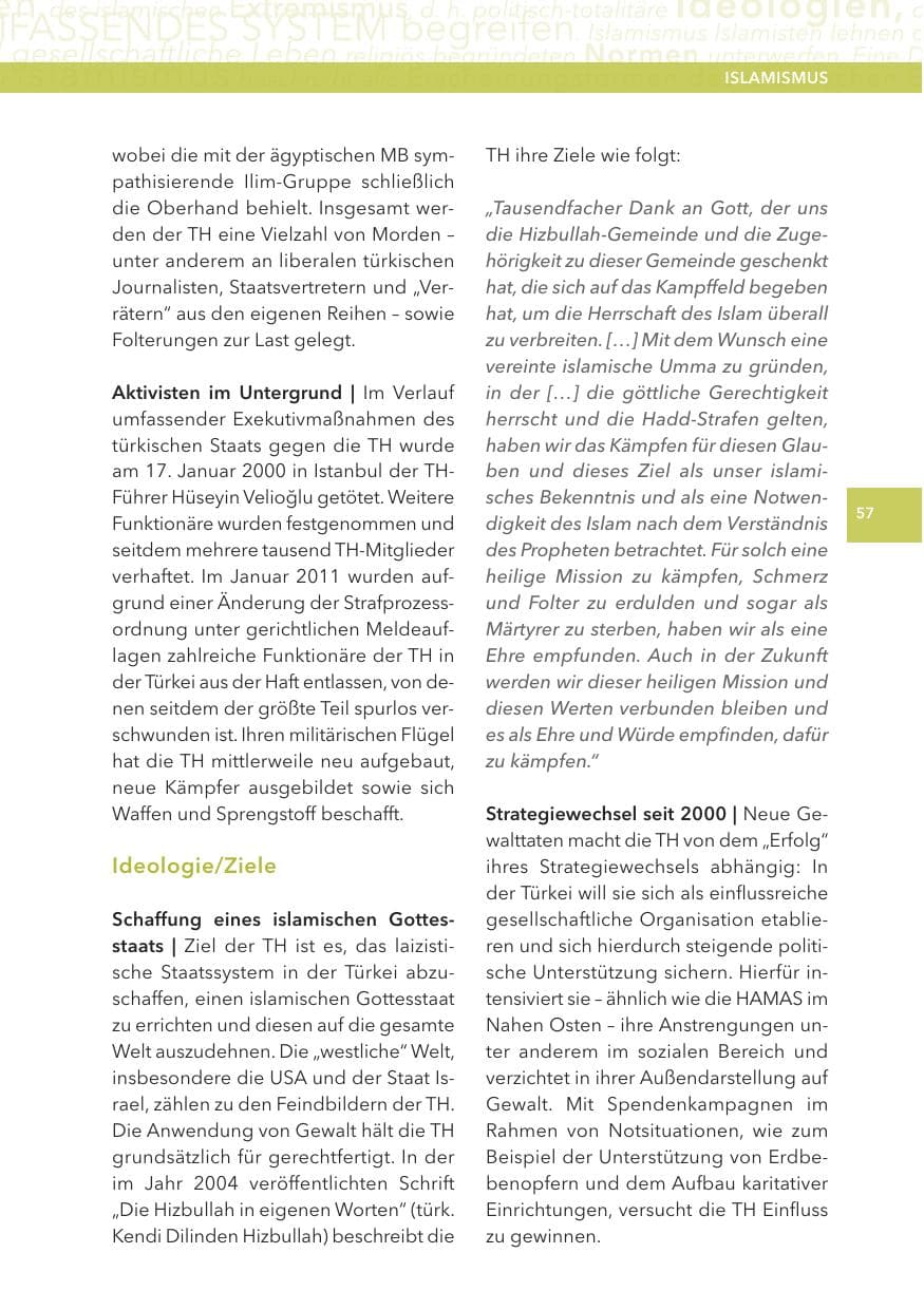 Seite 57 des Verfassungsschutzbericht 2013 Hessen