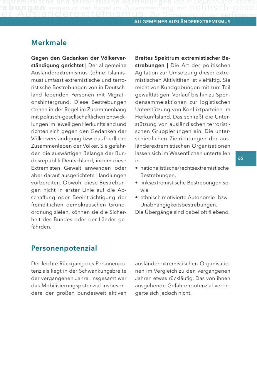 Seite 65 des Verfassungsschutzbericht 2013 Hessen