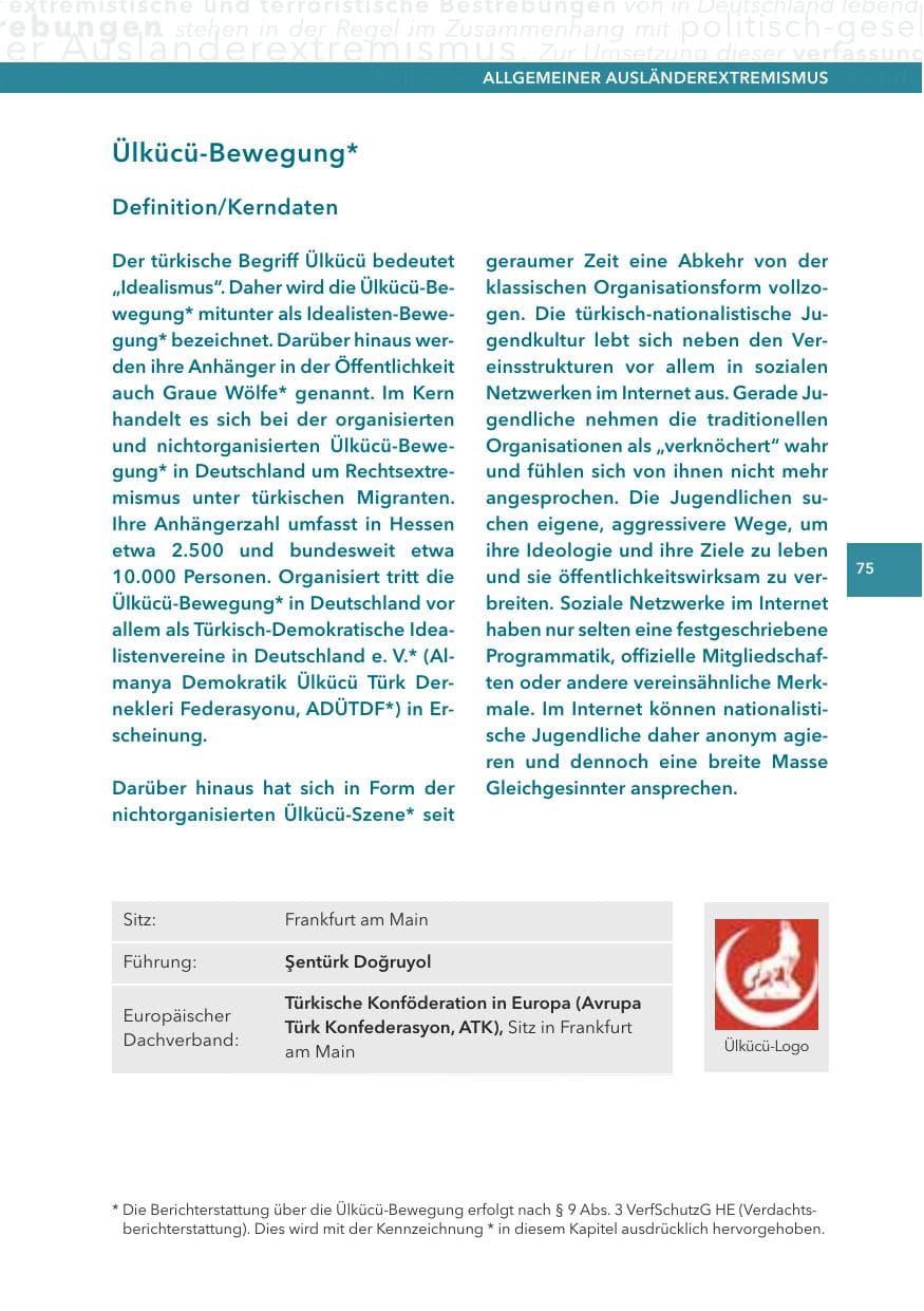 Seite 75 des Verfassungsschutzbericht 2013 Hessen