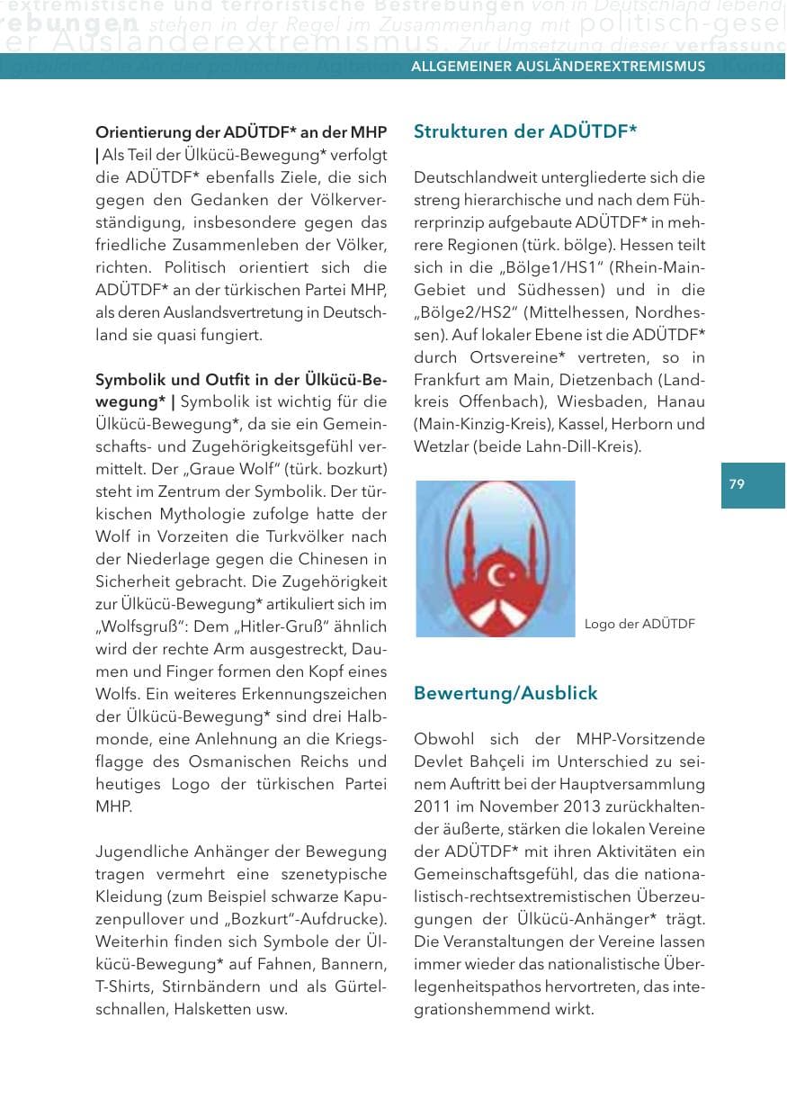 Seite 79 des Verfassungsschutzbericht 2013 Hessen