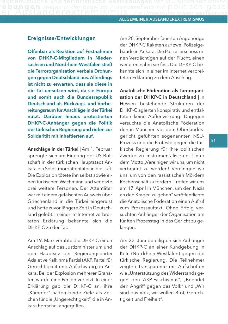Seite 81 des Verfassungsschutzbericht 2013 Hessen