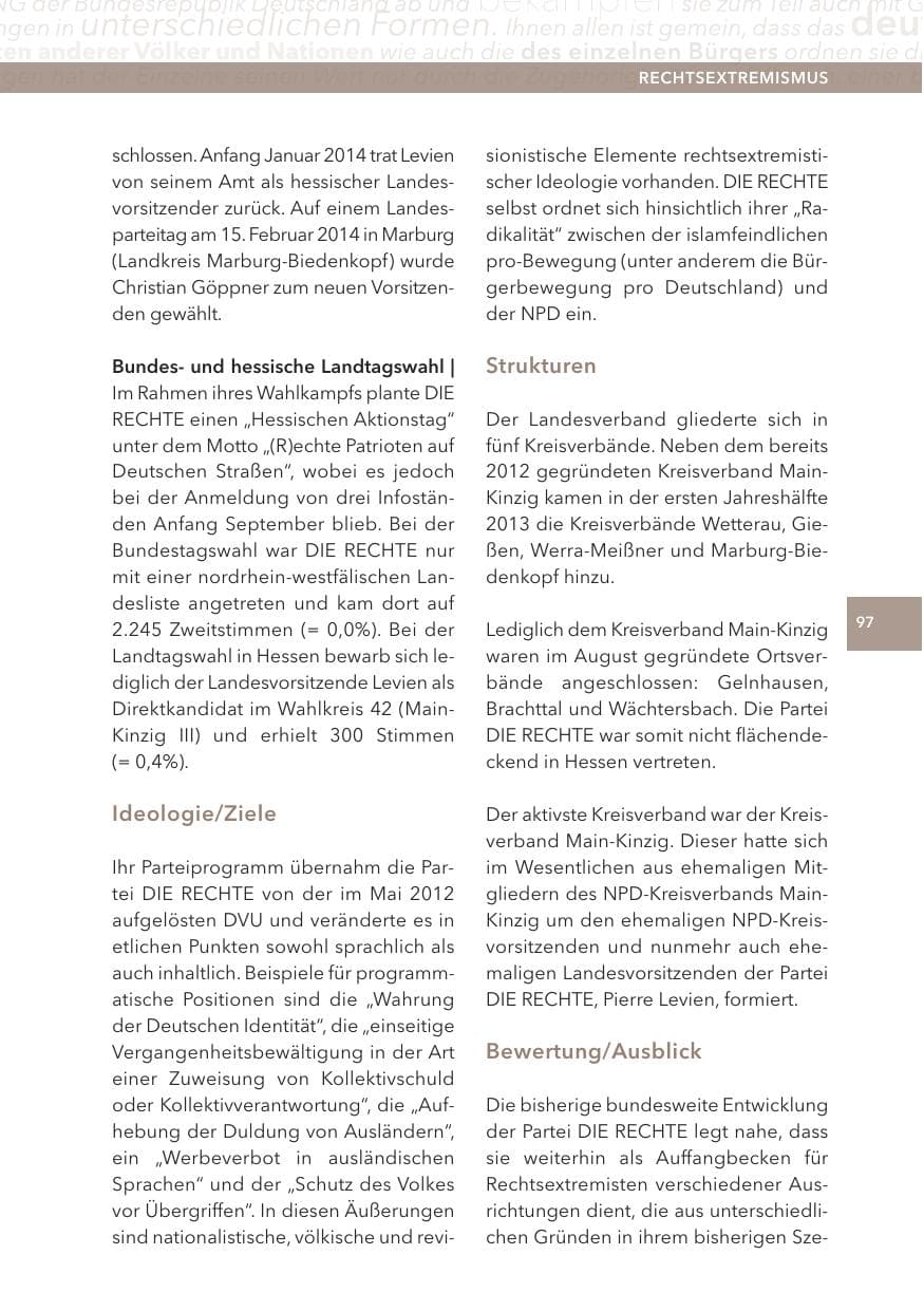 Seite 97 des Verfassungsschutzbericht 2013 Hessen