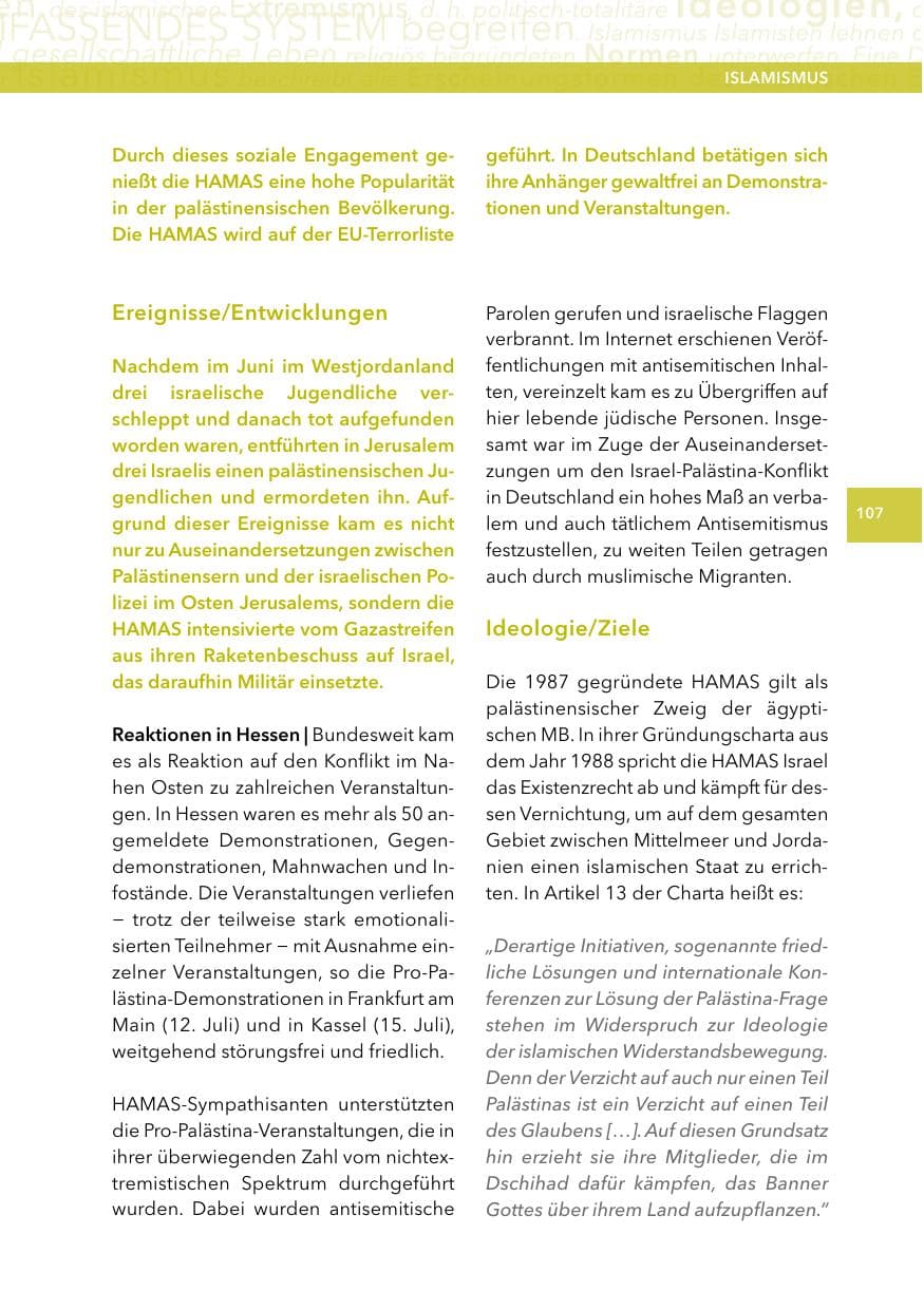 Seite 106 des Verfassungsschutzbericht 2014 Hessen
