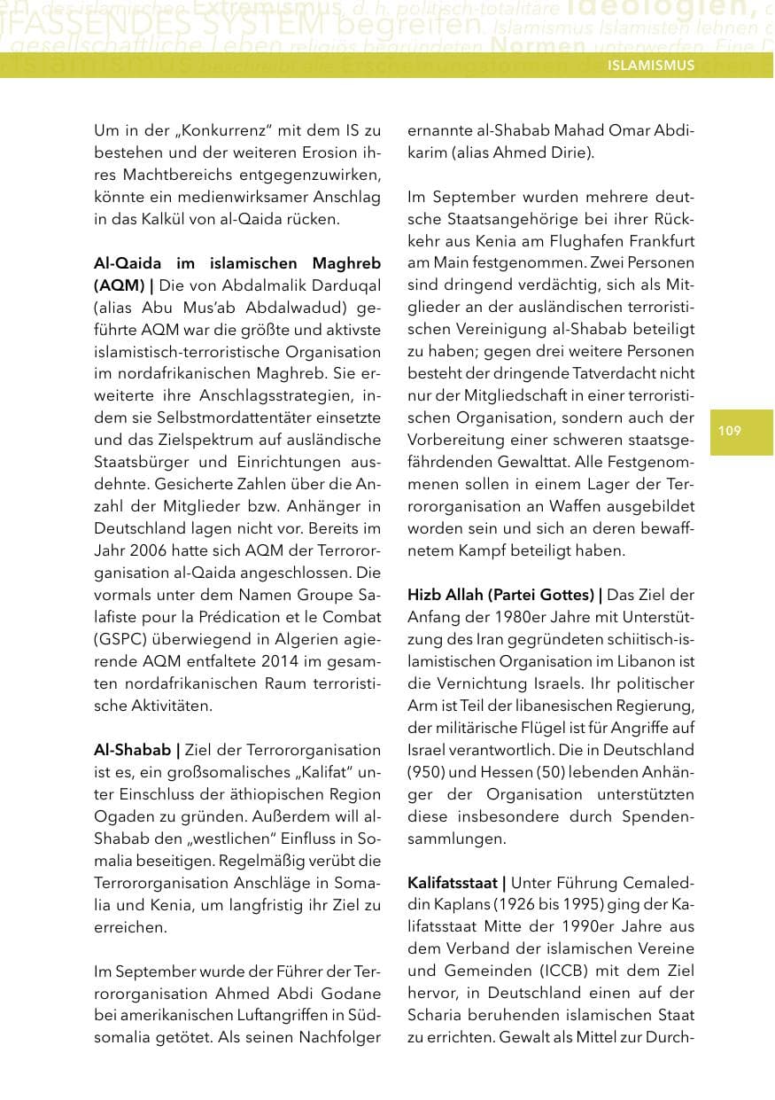 Seite 108 des Verfassungsschutzbericht 2014 Hessen