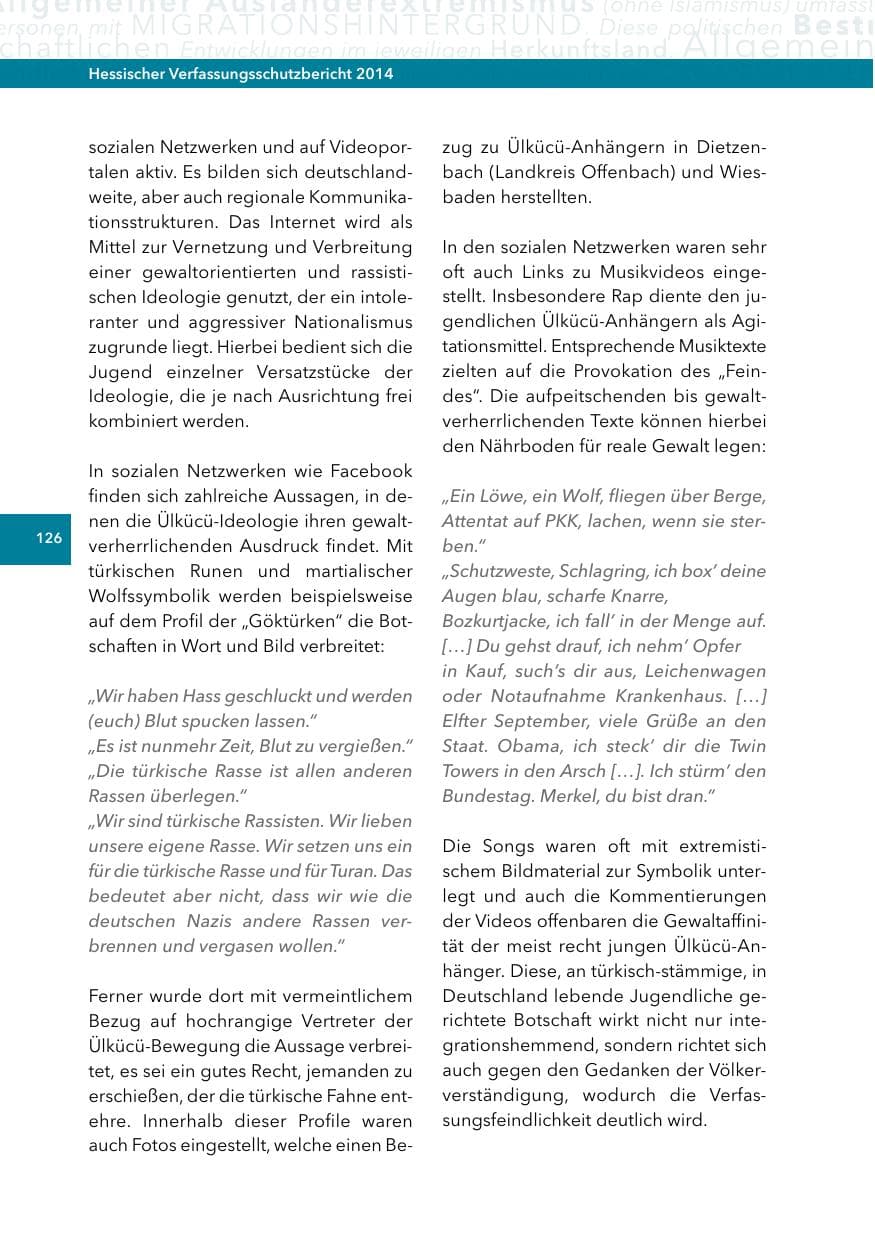 Seite 125 des Verfassungsschutzbericht 2014 Hessen