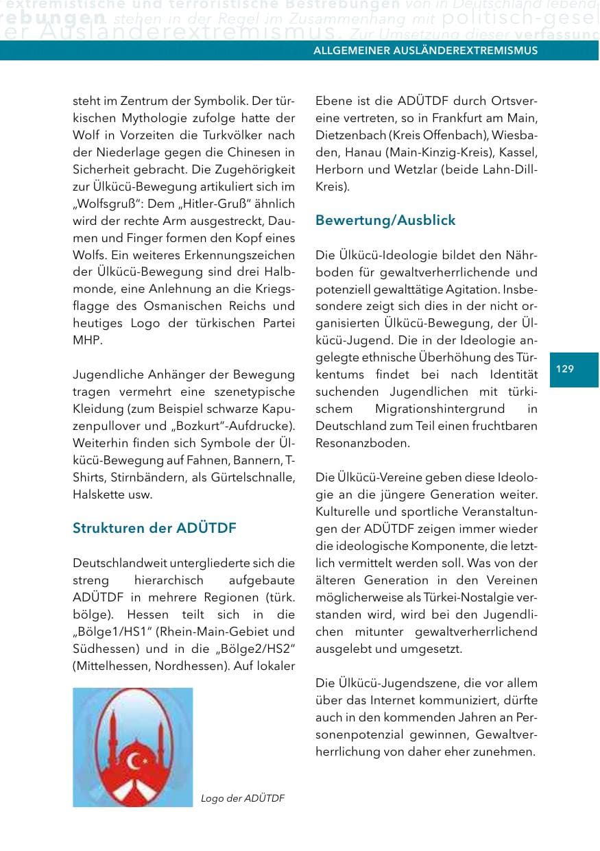 Seite 128 des Verfassungsschutzbericht 2014 Hessen