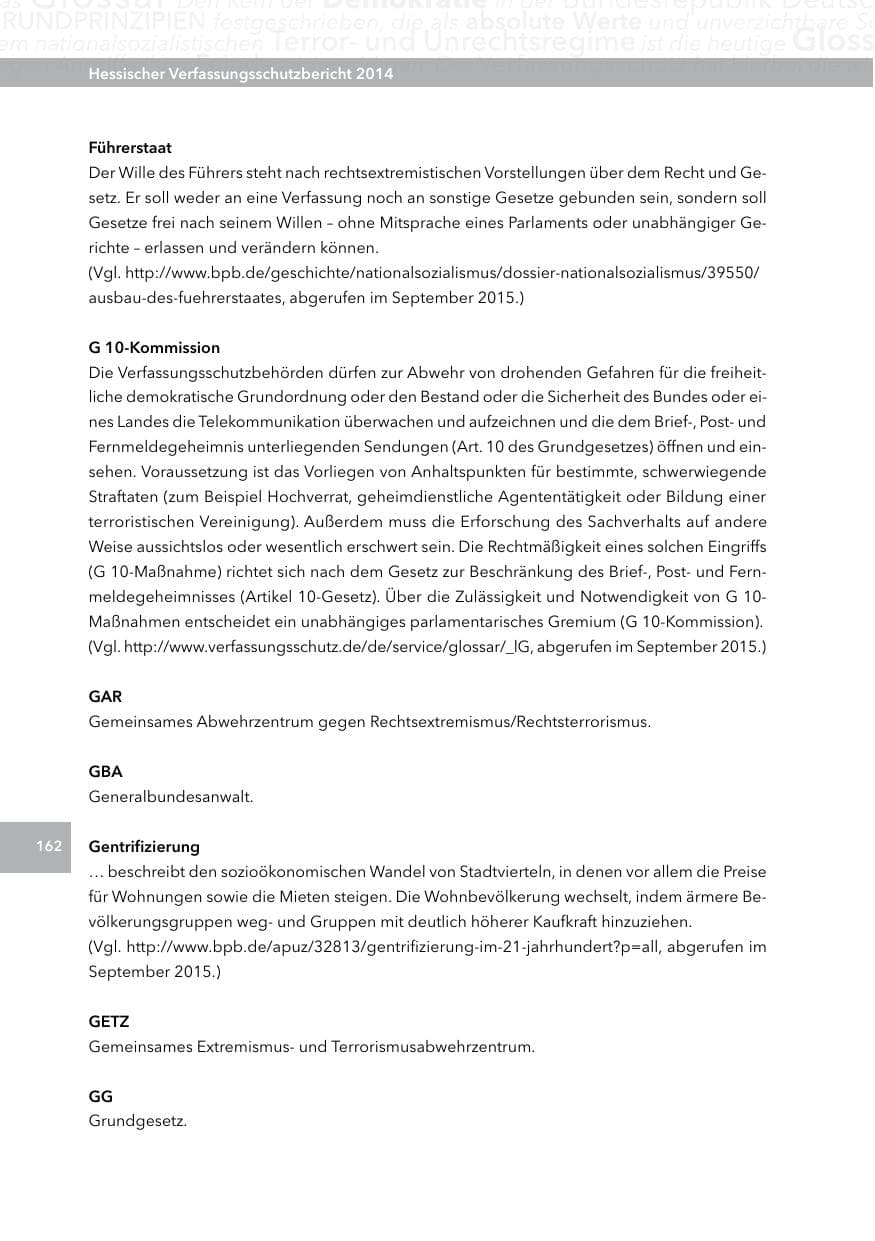 Seite 161 des Verfassungsschutzbericht 2014 Hessen