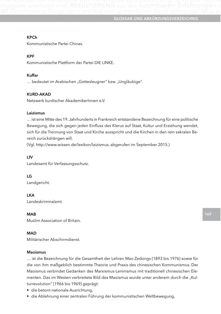 Seite 168 des Verfassungsschutzbericht 2014 Hessen