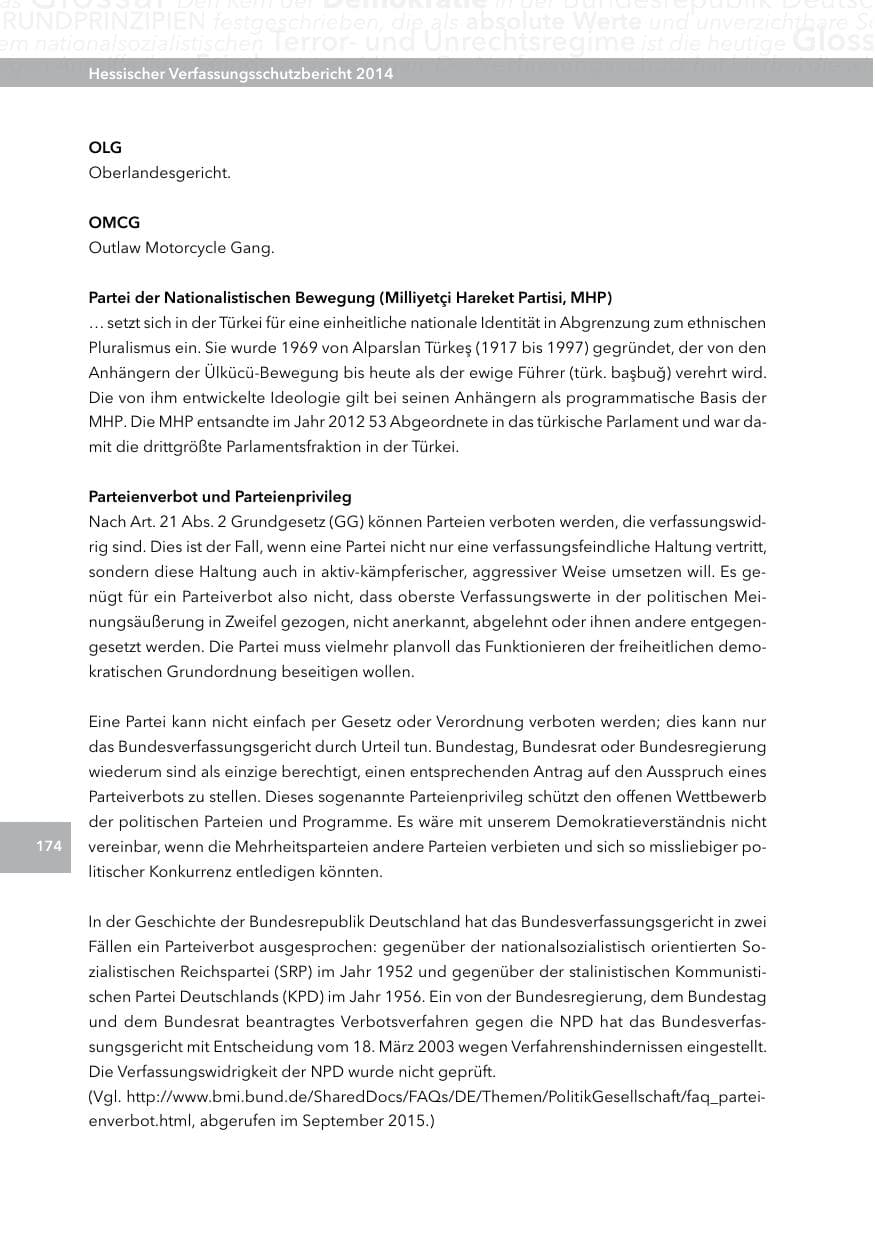 Seite 173 des Verfassungsschutzbericht 2014 Hessen