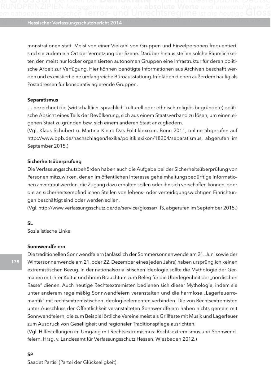Seite 177 des Verfassungsschutzbericht 2014 Hessen