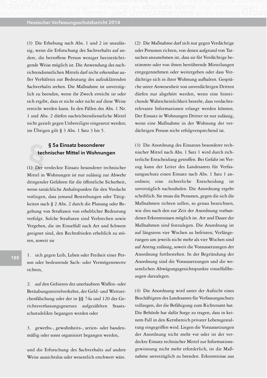 Seite 187 des Verfassungsschutzbericht 2014 Hessen