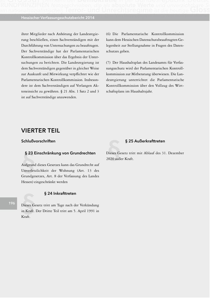 Seite 195 des Verfassungsschutzbericht 2014 Hessen